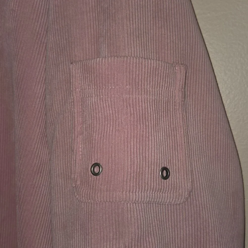 Dressbarn Women Pink Corduroy Zip Up Jacket Hoodie - Picture 3 of 6